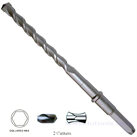 Brocas de martillo con vástago hexagonal, 2 flautas, 2 cortadores (HD-008)