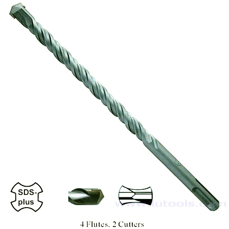 Brocas de martillo perforador SDS-Plus, 4 flautas, 2 cortadores