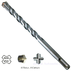 Brocas de martillo perforador SDS-Plus de 4 ranuras y 4 cortadores (cruceta)
